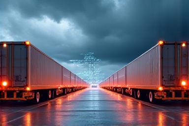 Логистический центр под дождем